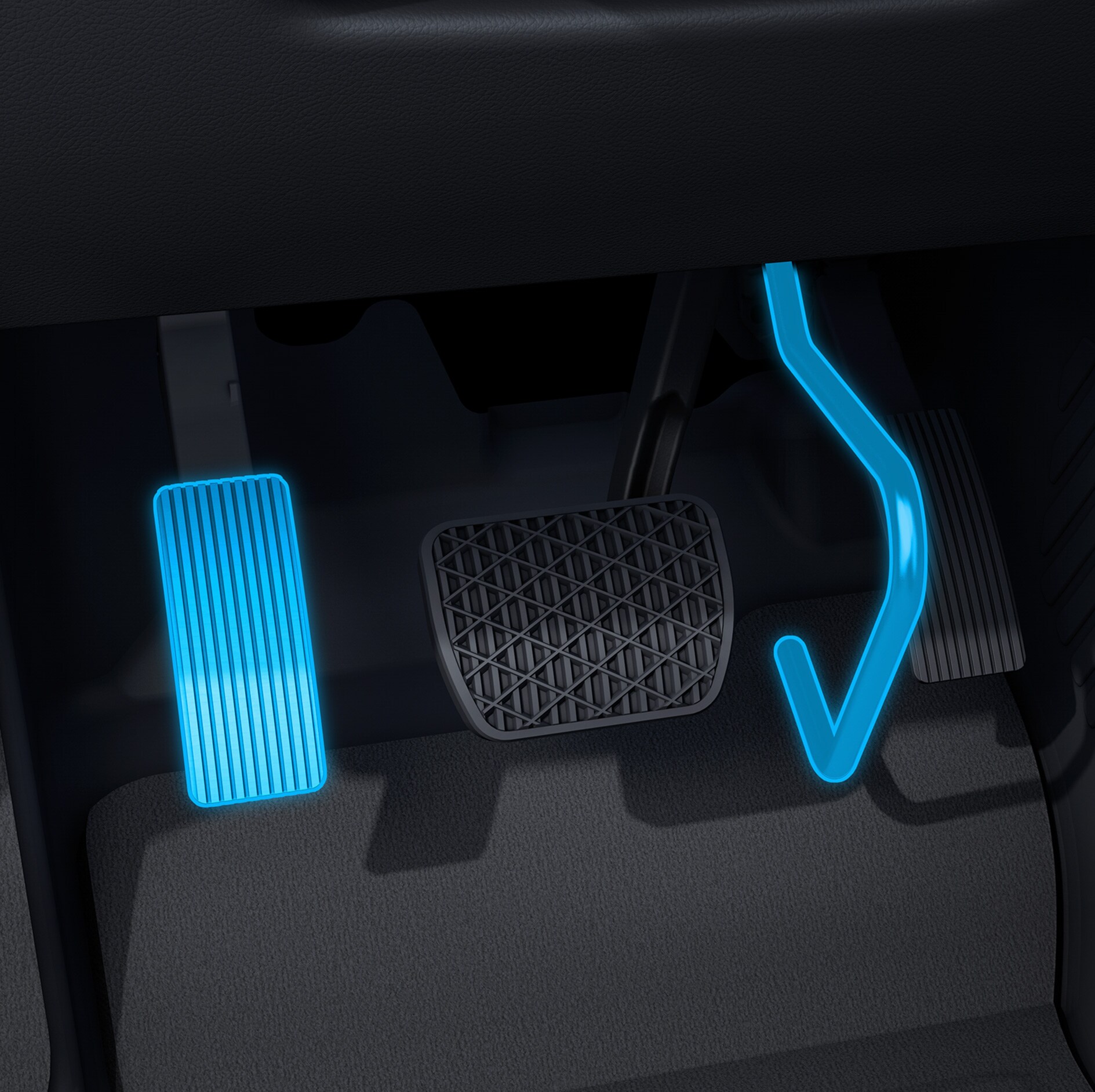 Przeniesienie pedału gazu | Układy wspomagania jazdy | Mercedes-Benz Widok szczegółowy przeniesienia pedału gazu w połączeniu z pojazdem przystosowanym dla osób z niepełnosprawnością.