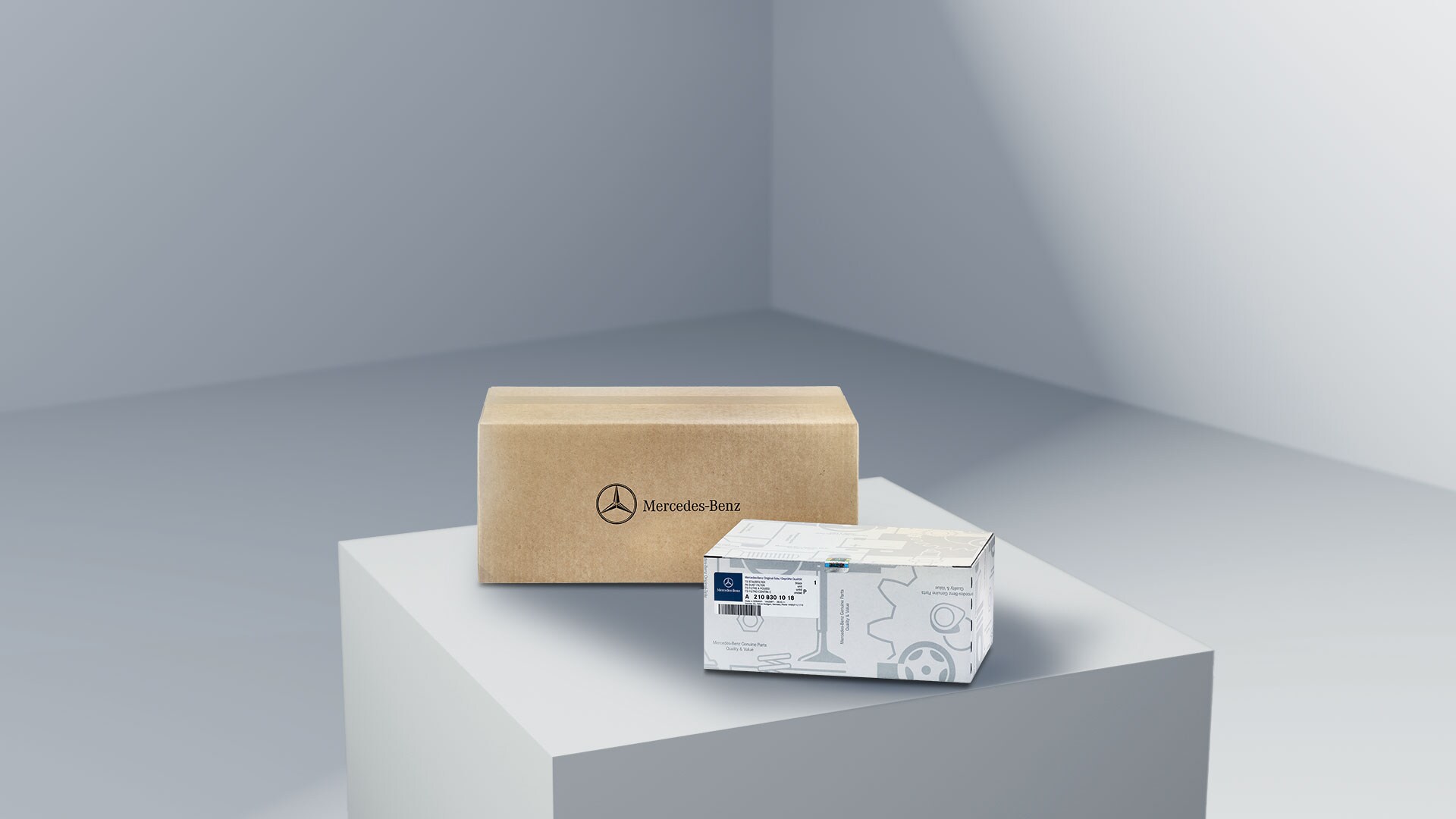 Jakość | Samochody dostawcze Mercedes-Benz Dwa nieotwarte pudła zawierające Oryginalne Części Mercedes-Benz.