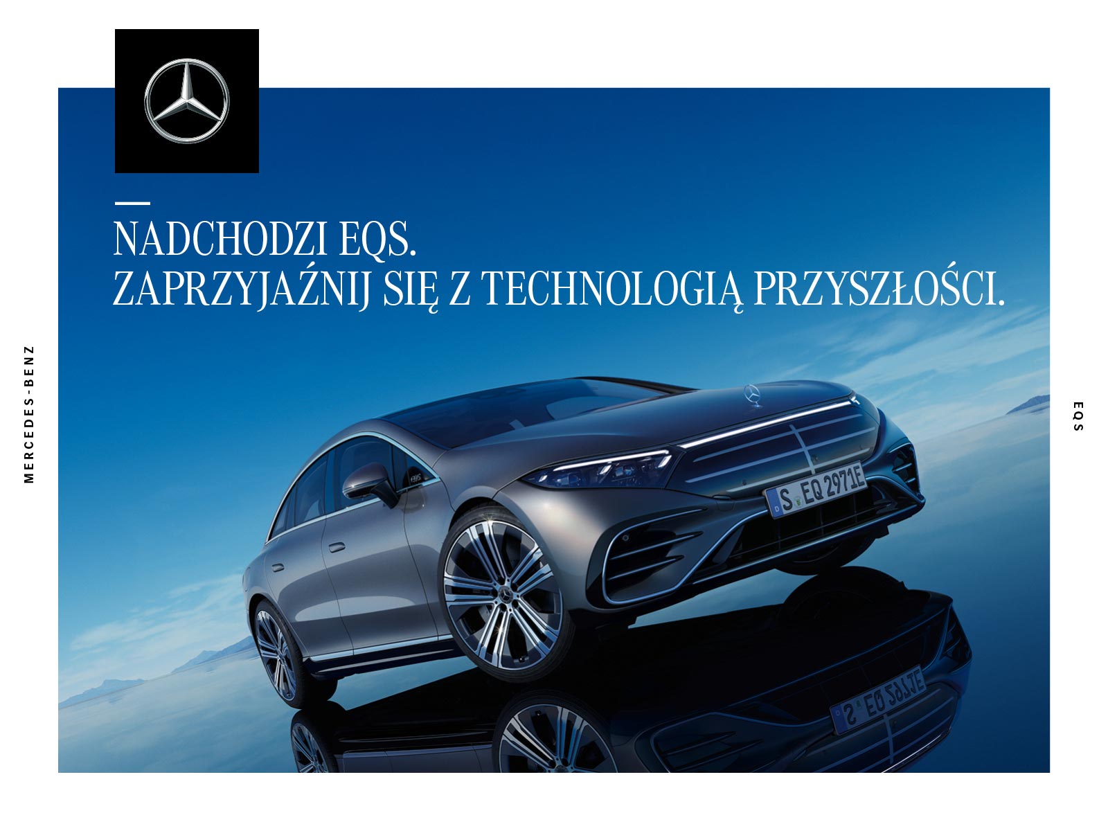 Katalog EQS Mercedes-Benz Okładka katalogu z akcesoriami dla EQS Mercedes-Benz.